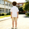 thumbnail image 7 of Boys Button Down Dress Shirts Short Sleeve Uniform Shirt Collared Shirt Basic School Uniform, 7 of 7