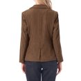 thumbnail image 3 of INSPIRE CHIC Corduroy Blazer for Women's Notched Lapel Long Sleeve Casual One Button Jacket with Pockets S Brown, 3 of 6