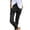 Black, variant on Bigersell Stretch Ripped Skinny Pants Full Length Pants Women Tight-Titting Solid Color Bandage Elastic Waist Casual Sports Pants Cute Distressed Pants