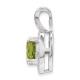 thumbnail image 4 of Sterling Silver Rhodium-Plated Diam. & Peridot Pendant (14 X 10) Made In India qbpd11aug, 4 of 5