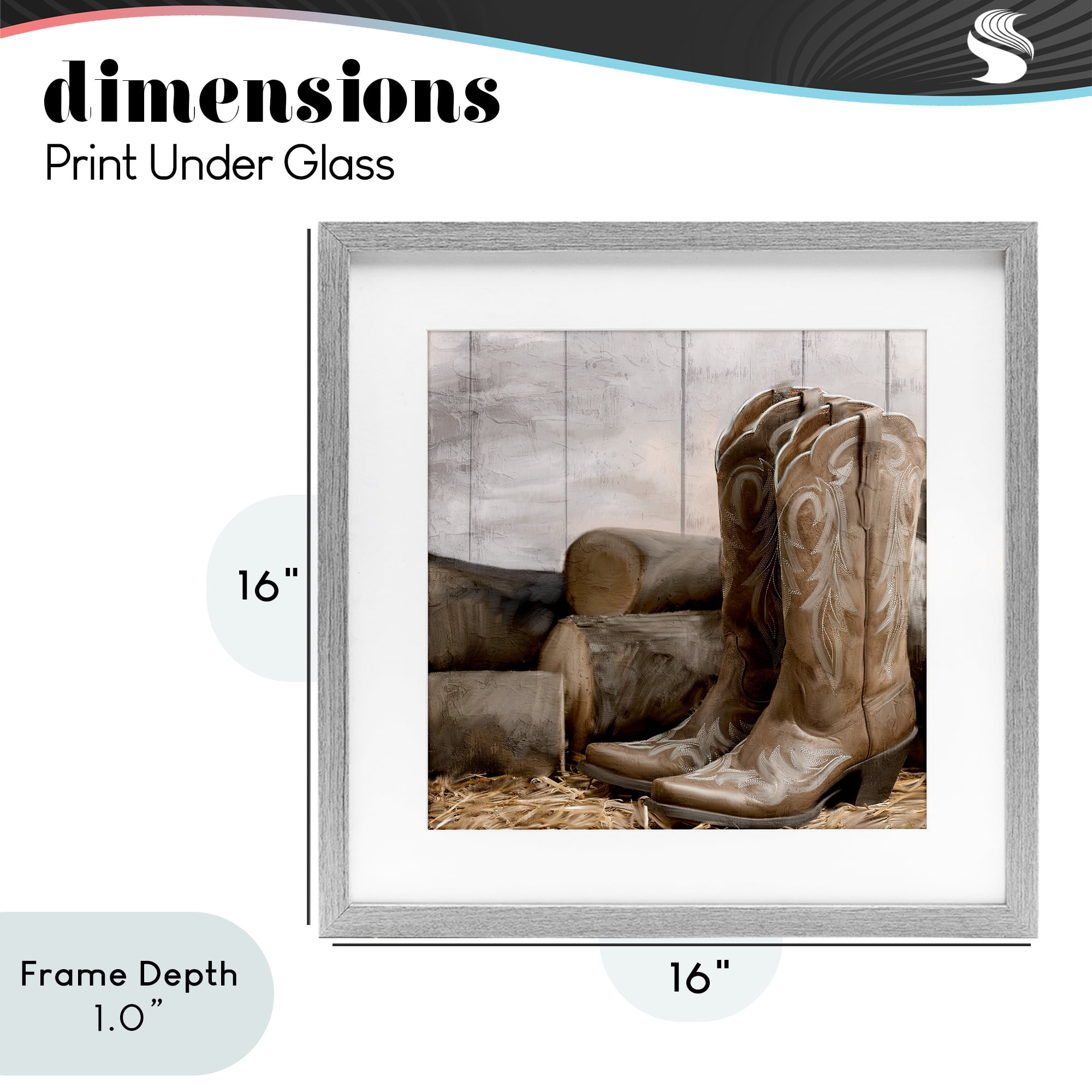 Stupell Industries Kick Off Your Boots Gray Framed Print Under Glass, design by Kim Allen