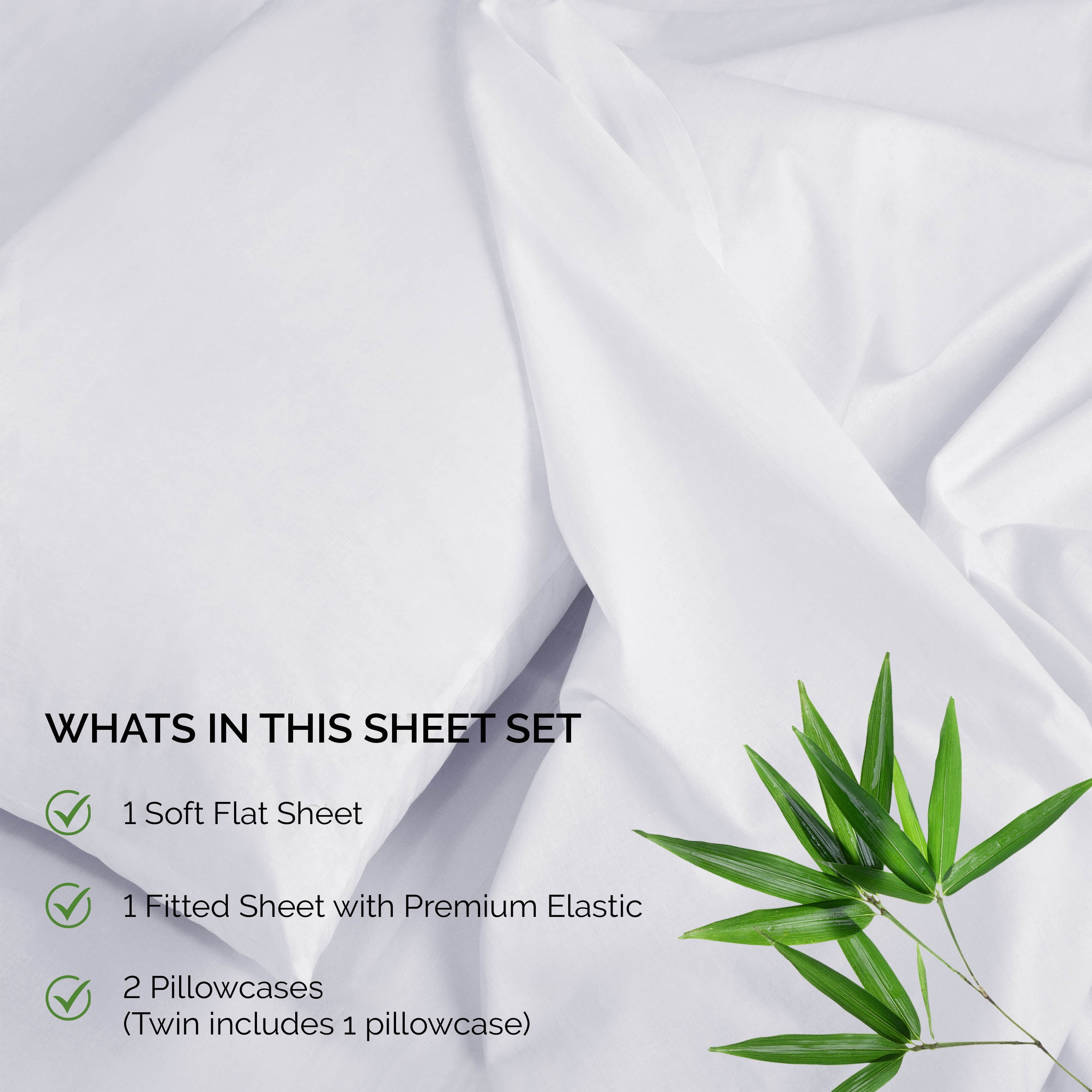 BNM 300 TC Rayon From Bamboo Sheet Set, Cal King, White
