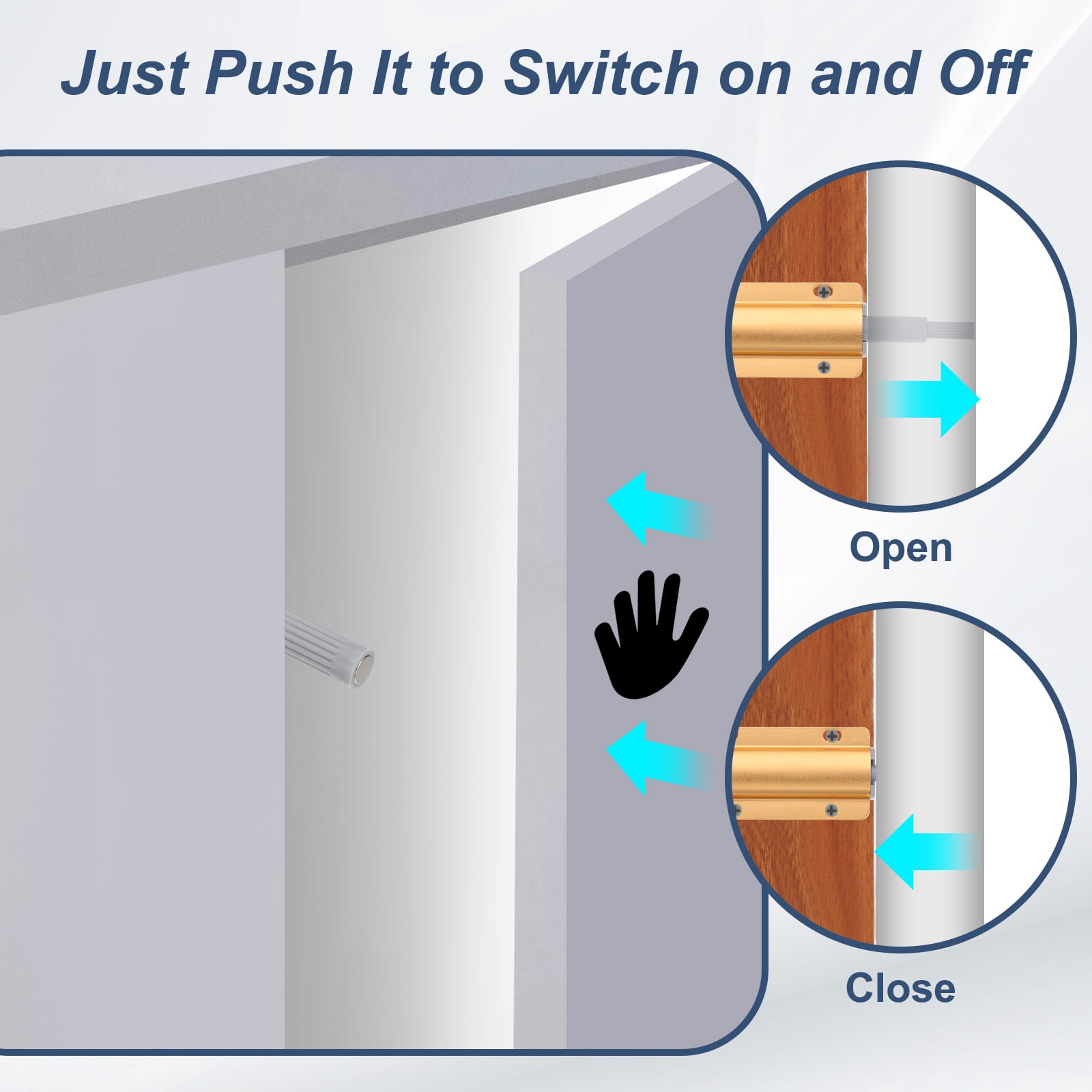 Uxcell Magnetic Push Latch, Push to Open Door Latch Cabinet Hardware Hidden Push Touch Latch Golden 8 Pcs
