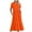 Orange, variant on VSSSJ Womens Summer Casual Short Sleeve Crewneck Dress Solid Color Loose Flowy Tiered Ruffle Maxi Beach Sun Dress with Pockets Blue XL