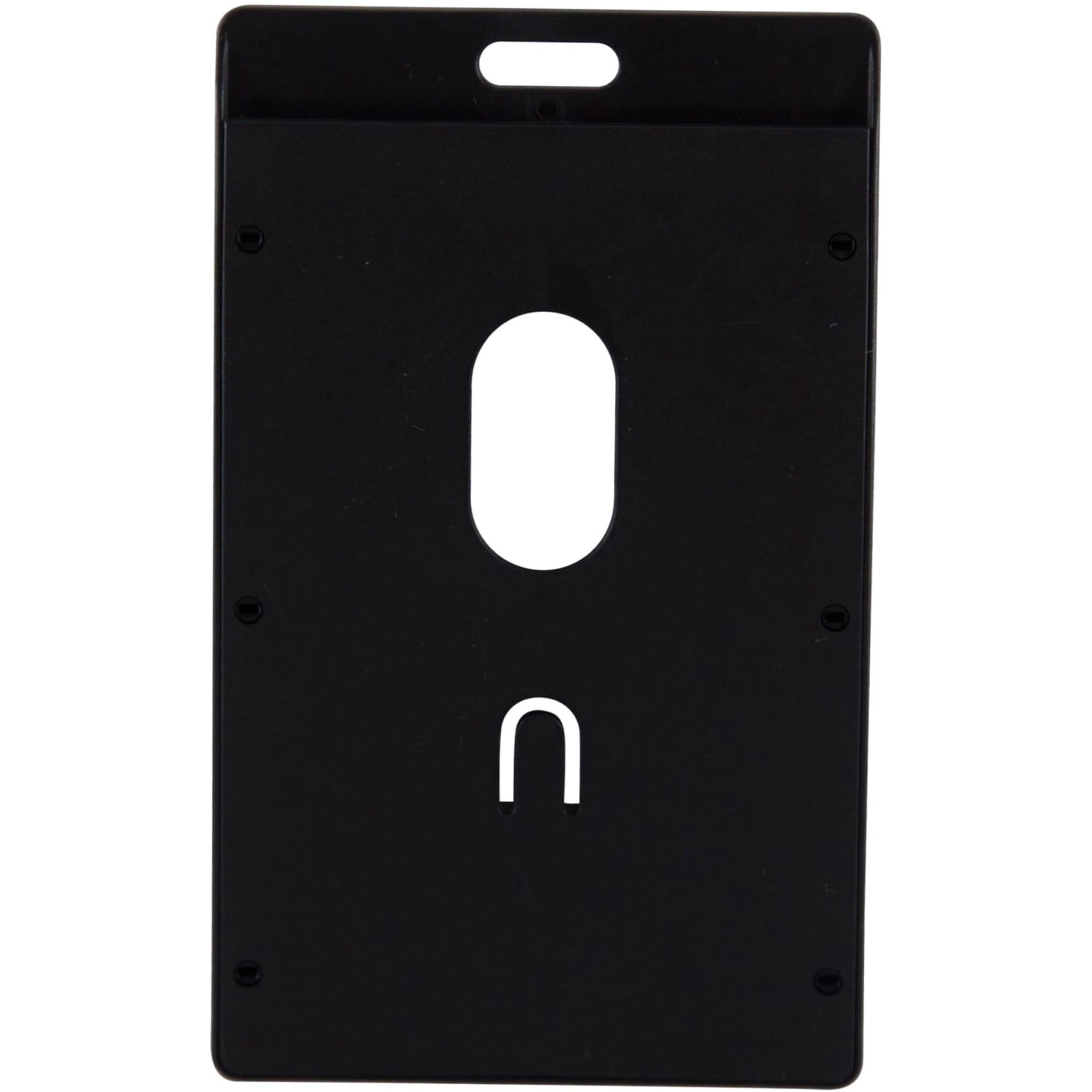SICURIX Badge Holder - Vertical, Black, 6 / Pack (Quantity)