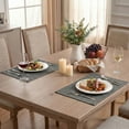 thumbnail image 5 of Sm:)e Grey Placemats 12 x 18 Inch Set of 6, Seasonal Washable Kitchen Dining Table Decoration for Home Party,240g（0.53lb）, 5 of 7