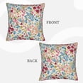 thumbnail image 3 of Bingfone Trendy Floral Design Linen Throw Pillow Covers Cushion Case Pocket Button Vintage Farmhouse Pillowcase-16"x16", 3 of 9