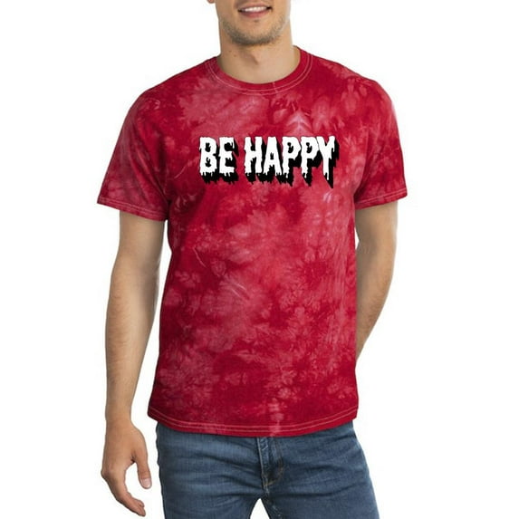 Be Happy Quote Tie Dye Crystal Men -Image by Shutterstock, Male Medium