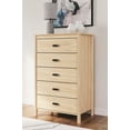 thumbnail image 2 of Signature Design by Ashley Cabinella 5 Drawer Tall Dresser, Tan, 2 of 9