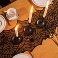 thumbnail image 6 of CoreLiving Halloween Decorations Black Lace Spider Web Table Runner Gothic Halloween Decor Lace Runner Cover for Fireplace Mantel and Dining Table, 6 of 7