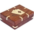 thumbnail image 4 of Playing Card Deck Holder Case Storage Box Handcrafted Wooden Case with Brass Design - Playing Card Box Holder Organizer, 4 of 4