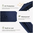 thumbnail image 4 of JUSTLET 10ft Patio Umbrella w/ Easy Crank & Tilt, 8-Rib Heavy-Duty Market Umbrella - Outdoor Umbrella for Backyard, Garden, Patio, Deck, Cafe, and Restaurant, Deck & Backyard - Navy Blue, 4 of 8