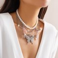 thumbnail image 3 of NICKSUN Y2k Necklace for Women, Butterfly Beaded Layered Necklaces, Halloween Fairy Cosplay Accessories, Y2k Cute Sweet Heart Butterfly Jewelry Gifts for Women, 3 of 16