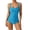Sky Blue, variant on Women's One Piece Swimsuit Square Neck Twist Front Ruched Wide Adjustable Straps Stretchy Quick-Dry Polyamide Spandex for Summer Beach Pool SPA Vacation Activities