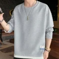 thumbnail image 4 of Ropa para hombre Sudadera de cuello redondo para hombre Sudadera con capucha sin cuello redondo blanca Jersey sencillo con empalmes sueltos Oferta de bienvenida Diseñador, 4 of 4