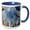 Blue/White, variant on 3drose, Looking up in Nyc at the Sky, Buildings and Trees, 11oz Two-tone Black Mug