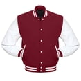 thumbnail image 6 of Baseball Letterman Jackets with Faux Leather Sleeve Bombers Coat Outwear Men's Varsities Jackets, 6 of 8