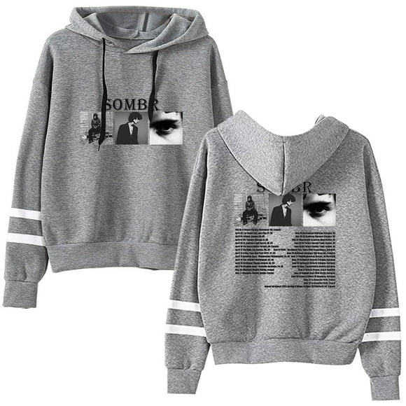 Sombr Merch Live 2025 Tour Pocket free double bar sleeves men's and women's fashionable sportswear