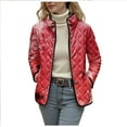 thumbnail image 4 of larppty Women's Quilted Jackets 2025 Lightweight Christmas Jacket Button Down with Pockets Winter Coats Padded Outwear (Wine, S), 4 of 9