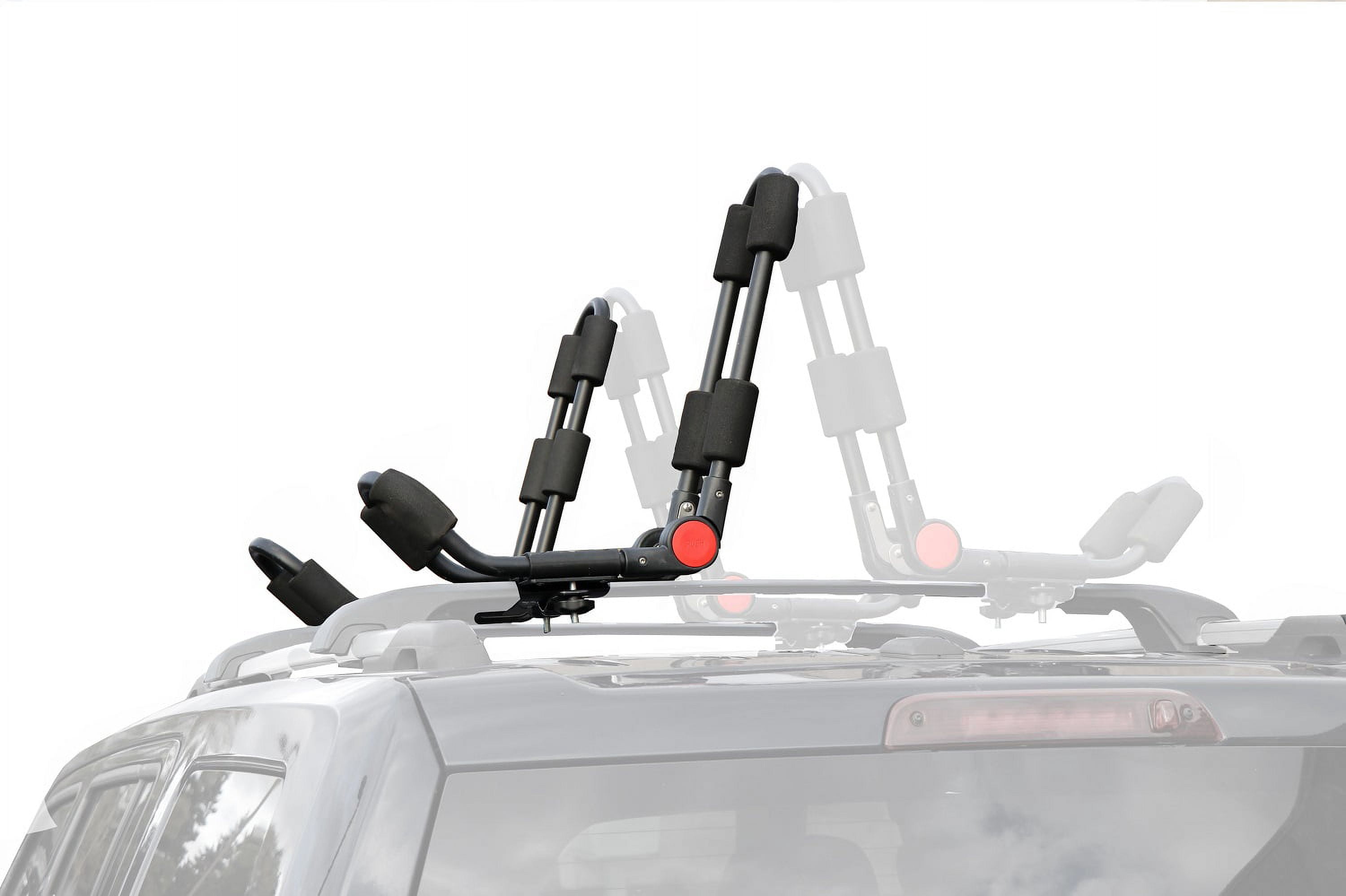 BrightLines Folding Kayak Roof Rack, a Set of Two Foldable Kayak Roof Rack Carrier for Kayaks, Canoe, SUP (Mounts on Car SUV Roof Crossbars)
