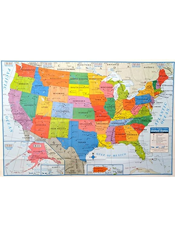 Superior Mapping Company United States Poster Size Wall Map 40" x 28" With Cities (1 Map)