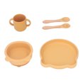 thumbnail image 2 of Set, Soft Silicone Suction Plate Bowl Cup Fork Spoon, For Weaning Cute Bear Shape, 2 of 8