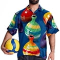 thumbnail image 4 of Bowling Men's Casual Poplin Button Down Short Sleeve Hawaiian Beach Shirt, 4 of 6