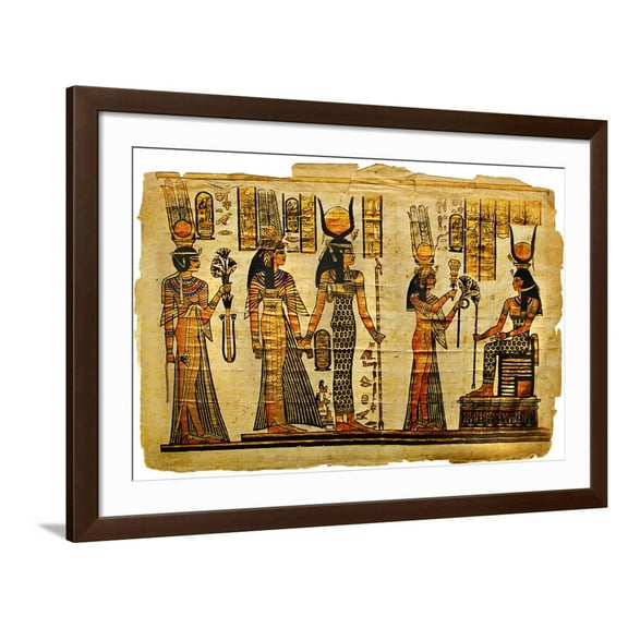 Art.com Ancient Egyptian Parchment Art Print by Maugli-l, Brown Frame Wall Art, 44" x 32"