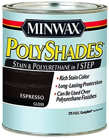 Minwax 214974444 Polyshades - Stain & Polyurethane in 1 Step, 1/2 pint, Espresso, Gloss