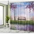 thumbnail image 5 of Ambesonne Nature Shower Curtain, Bench Flowing River Moon, 69"Wx75"L, Multicolor, 5 of 5