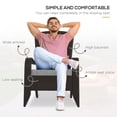 thumbnail image 4 of Outsunny Rattan Adirondack Chair Wicker Fire Pit Chair with Cushion Grey, 4 of 10