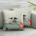 thumbnail image 3 of JEUXUS Short Plush Pillowcase for Car Couch Bedroom Funny Happy Sheep In A Bathtub Cute Animal White, 3 of 5