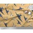 thumbnail image 2 of Soimoi Orange polyester Crepe Fabric Flying Woodpecker Bird Decor Fabric Printed Yard 52 Inch Wide, 2 of 3