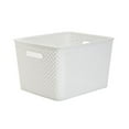 thumbnail image 1 of Simplify 25169-WHITE Resin Wicker Storage Bin, White - Large, 1 of 1
