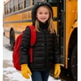 thumbnail image 2 of Aideaone Girls Puffer Jacket Packable Lightweight Down-Alternative Hooded Winter Coat Shiny Outerwear for Kids 4-12Years, 2 of 5