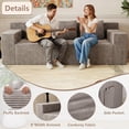 thumbnail image 5 of 71" Small Couches for Small Spaces, Memory Foam Cloud loveseat Corduroy Couch in a Box, Compressed Boneless Sofa for Living Room Bedroom, Apartment Furniture, No Assembly Required, Camel, 5 of 8