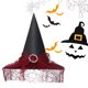 thumbnail image 2 of Mini Sombrero Bruja Puntiagudo Fruncido para Fiesta Halloween Cosplay, 2 of 9