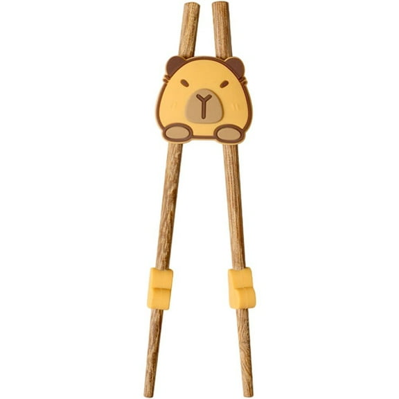 Capybara Beginner Chopsticks, Wood Helper Learning Sticks for Left or Right Hand