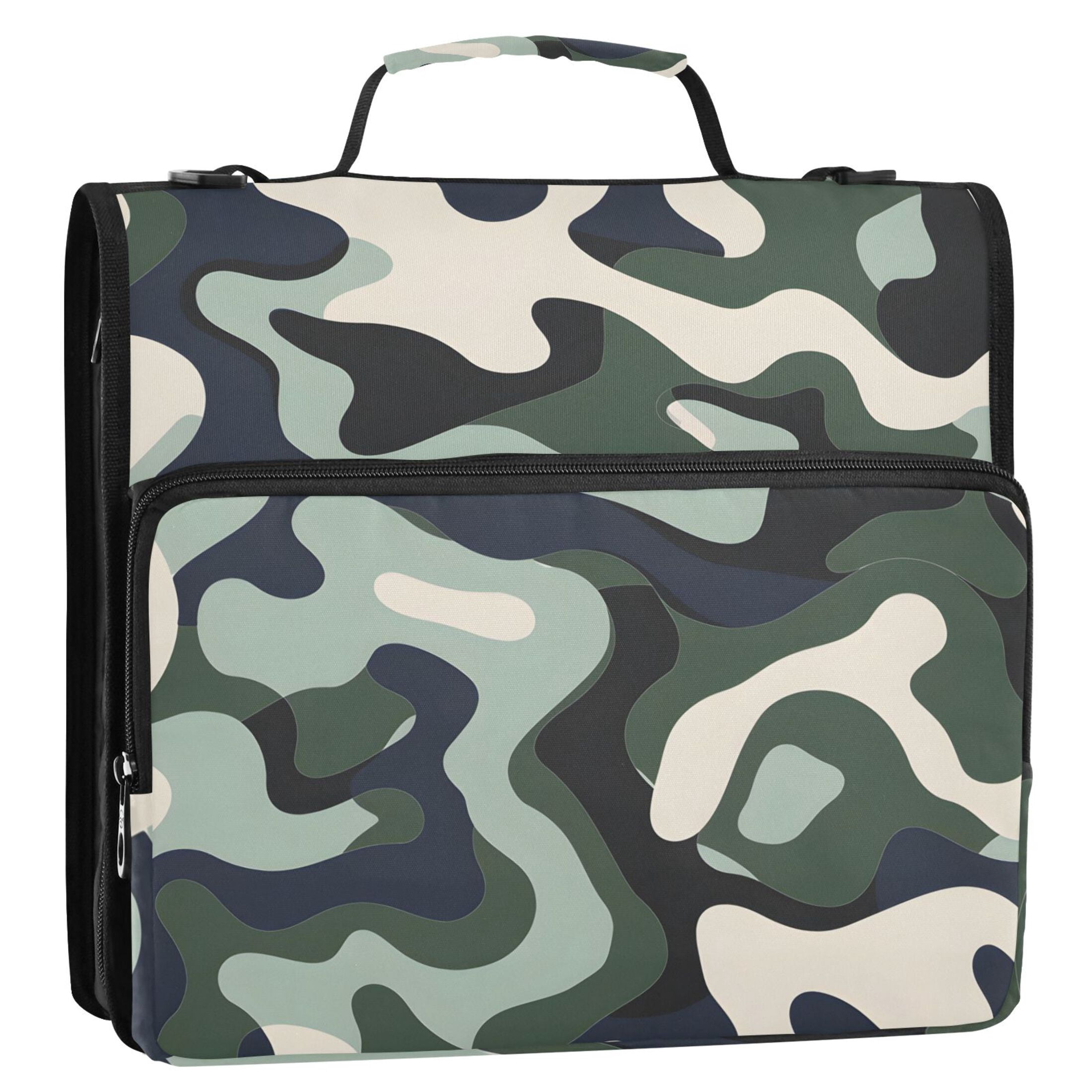 ALAZA Zipper Binder Green Graffiti 3 Ring Trapper Keeper File Folder Organizer Bag
