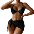 thumbnail image 2 of IDALL Bikini Sets Bathing Suit Swimsuits For Women High Breast Contrast Solid Bikini Set Solid Swimsuit Sets Bikini Sets Womens Swimsuits Micro Bikini A S, 2 of 9