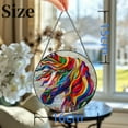 thumbnail image 3 of Abstract Rainbow Hair Horse Stained Glass Suncatcher Handmade Window Hanging Colored Glass Suncatcher Crafts Kits for Indoor Garden Decor Memorial Gift 16x16cm(2), 3 of 7