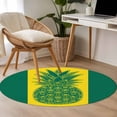thumbnail image 5 of Pineapple Round Living Room Rugs 4 ft, Summer Beach Washable Area Rug with Non-Slip Sturdy Edge Binding Round Carpet for Entryway Kitchen Bedroom Bathroom, 5 of 9
