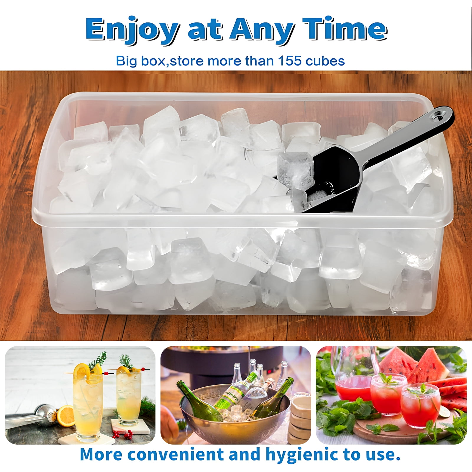 Ice Cube Tray With Lid & Bin  BPA Free Ice Tray For Freezer With Cove –  Advanced Mixology