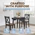 thumbnail image 4 of ROME + OAK X-Back Farmhouse Wooden Kitchen Dining Chair in Black/Dark Brown, Set of 4, 4 of 10