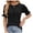 Black, variant on Fesfesfes Womens Basics Top Women's Short Sleeve Summer Solid V Neck Casual Tops Regular Blouse Tops Short Sleeve Tops for Women M(US:6)