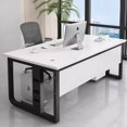 thumbnail image 2 of Storage Monitor Office Desks Writing Corner Executive Workbench Filing Office Desks Drawers Scrivania Angolare Furniture HDH My Lux Decor Round, 2 of 9