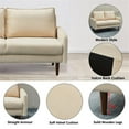 thumbnail image 5 of Pemberly Row Velvet Sofa Modern Couch with Wooden Legs for Living Room in Beige, 5 of 10