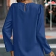 thumbnail image 4 of CHUMUD Women's Dressy Business Casual Tops, Crew Neck Pleated Long Sleeve Shirts, Office Work Blouses, Spring Fall Outfits, 4 of 5