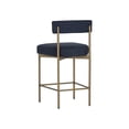thumbnail image 5 of Home Square Seneca 26" Fabric Counter Stool in Blue/Antique Brass - Set of 3, 5 of 8