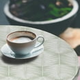 thumbnail image 3 of Ambesonne Palm Leaf Fitted Round Tablecloth, Pale Green Leaves Exotic, 40"- 44" Diameter, Pale Green White, 3 of 5